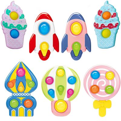 China Eco-Friendly Decompression Stirring Person Toys Children Push Bubble Toy Antistress Ice Cream French Fries Board Decompression Relaxation Toy for sale