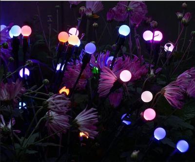 China Hot Selling Garden Swinging When The Wind Blows Solar Powered Portable Light Firefly Lights Solar Stake Garden Light for sale