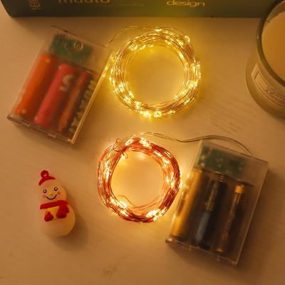 China Christmas Gift Box Room Decoration Bouquet Lamp LED Copper Wire Lamp Battery Case Copper Wire String Lamp Decorations for sale