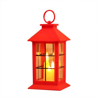 China Plastic+Glass Top Picks Lanterns With 3 Led Home Decorative Hanging Candles Lanterns Cross Printed Plastic Candle Lantern for sale