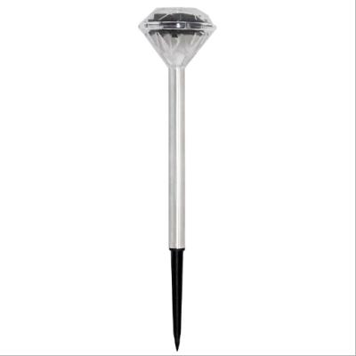 China Eco-friendly Solar Landscape Lights Outdoor Stainless Steel LED Garden Path Lawn Lamp Straight Diamond Light for sale