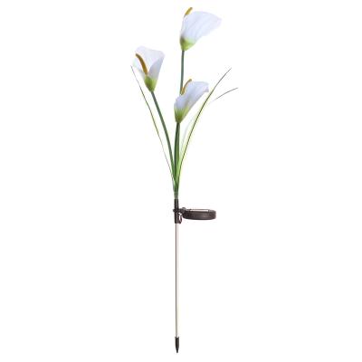 China Outdoor Morden Flower Garden Lights 3LED Solar Calla Solar Garden Lights for sale