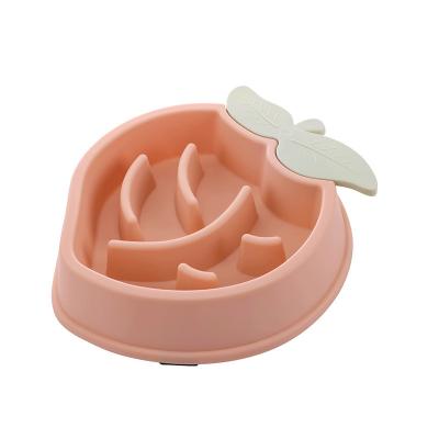 China Non-slip Anti-Clog Stocked Kitten Maze Cat Puppy Feeder Fishing Pet Food Bowl Container Dog Food Slow Durable Cartoon Fruit Bowl for sale