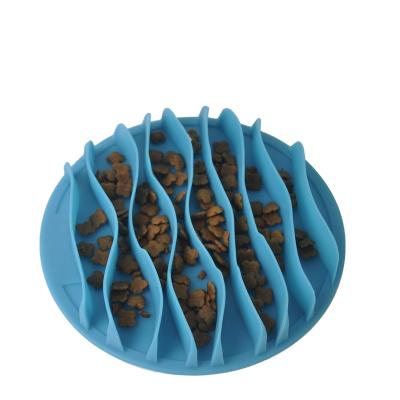 China Anti Choking Stocked Plastic Round Pet Small Licking Bowl Slow Wave Cat Food Bowl Slow Food Food Bowl for sale