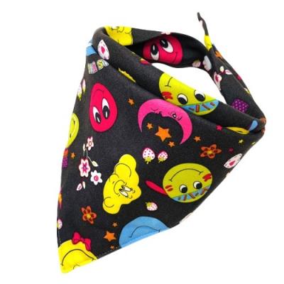 China Hot Sales Pet Cotton Stocked Double Layer Printed Adjustable Snap Double Button Dog Bandana for sale