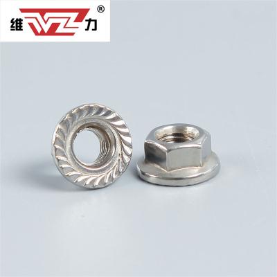 China Heavy Industry Weili Factory Customized 304 Stainless Steel A2-70 Stainless Steel Hex Flange Nut Insert Locknut Nylon Self Locking Lock Nut for sale