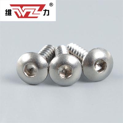 China Weili Round Customized Stainless Steel Allen Hexagon Hex Socket Round Head Self Tapping Wood Screw for sale