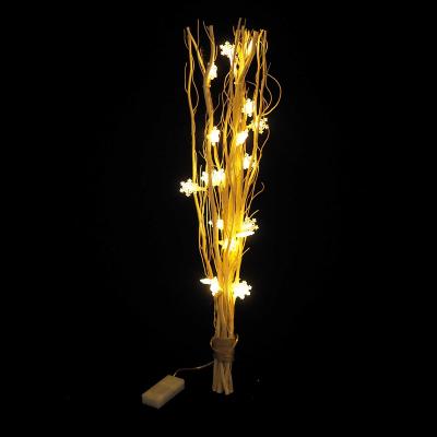 China Hot Sale 20LED Battery Willow Branch 2AA Battery Christmas Home Decoration 60cm Height Cups of Decorative Lights in Vase Warm White Snowflake for sale