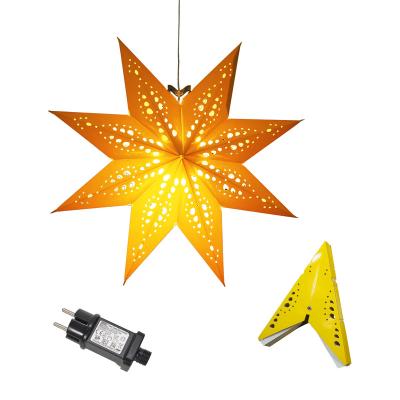 China High Quality Bendable 8 String Light Christmas Paper Star Lantern Wedding Party Holiday Decoration 50cm Pointed Star Shade for sale