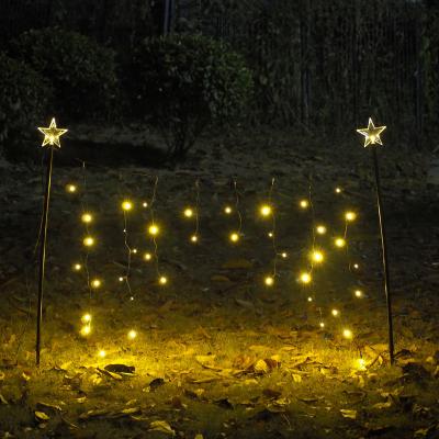 China New Products Christmas Garden Decoration String Light 42LED String Light Hot Outdoor Garden Use Curtain Pendant Light Star Tree for sale