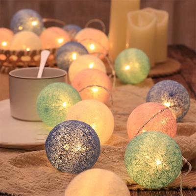 China D.C LED String Cotton Ball Light Hot Selling Romantic Decorative String Lights Father Mother Wife Birthday Christmas Day Home Lighting X01 for sale