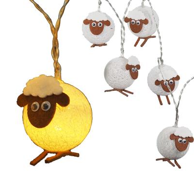 China Hot Selling Popular DC LED String Light Sheep Shape Indoor String Light Children's Cotton Ball Battery Birthday Party Decoration X17 for sale