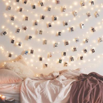 China UNDETERMINED Christmas Sale Low Price Hot White Fairy Lights Photo Frame White Twine With 60 Photo Frames for sale