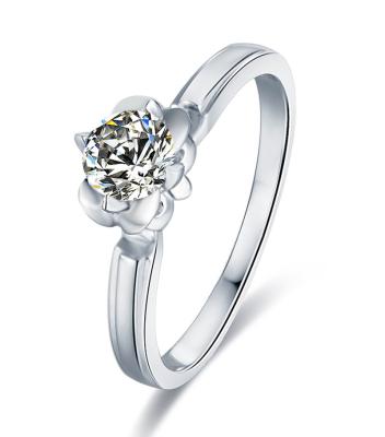 China CLASSIC Main Stone Jewelry of M23B 925 Sterling Silver Ring Moissanite Diamonds 0.5ct 5mm Moissanite for sale