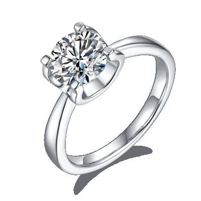 China M04H CLASSICS high quality moissanite ring 925 sterling silver 1.5ct 7.5mm moissanite diamond jewelry ring for sale