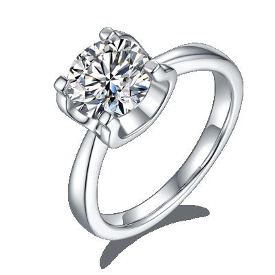 China M04I 925 Design Moissanite Wedding Ring CLASSIC Sterling 2.0ct 8mm Silver Classic Moissanite Ring for sale