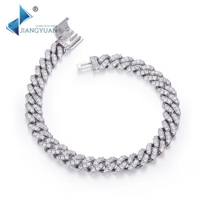 China FASHIONABLE luxury UGBB 8mm 925 sterling silver moissanite diamond Cuban link chain for sale for sale