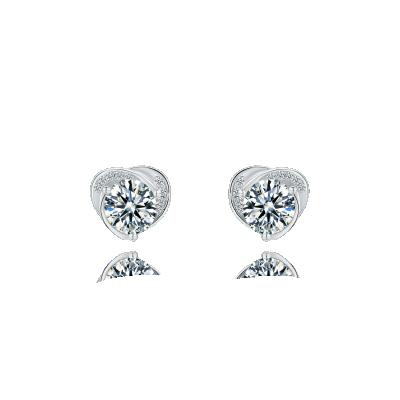 China S43A 2021 Hot Sales 18K Gold Plated Stud Earrings CLASSIC 0.5ct E-H/VVS1-SI1 Lab Diamond Wedding Stud Earrings Women for sale