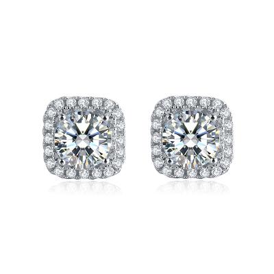 China S17A 2021 Fashion Stud Diamond Earring 18K Gold Plated 0.5ct E-H/VVS1-SI1 CLASSIC Gold Plated Earrings Lab Diamond Wedding Earrings for sale