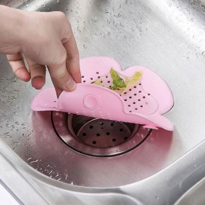 China Flower Mesh Silicone Colander Sink Strainer Bathroom Filter Kitchen Stocked Instruments for sale