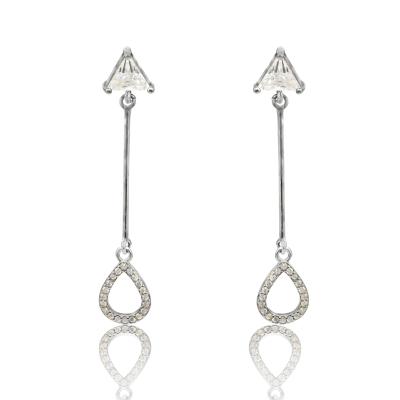 China Real Stone Earring Findings Fashion Heart Long Jewelry 925 Sterling Silver Earring for sale