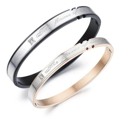 China FASHIONABLE 3161 Mens Womens Man Locking Jewelry Set Solid Stainless Steel Bangle Bracelet for sale