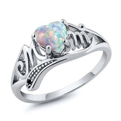 China Wholesale Mom Opal Stone Copper Ring Brass Fashion Factory Women Jewelry Online for sale