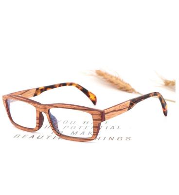 China Blue Light High Quality Anti Radiation Glasses Anti Radiation Glasses Men Unisex Goggles No Degree Square Anti-blue Wood Frame Optical Glasses for sale