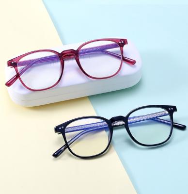 China For Custom Gold Stamping Anti Blue Light Glasses Reading Glasses TR90 LOGO Round Frame Glasses For unisex for sale