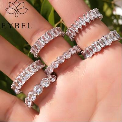 China 2021 Fashion Jewelry Bling Bling Romantic Baguette Ring Copper Alloy Luxury Jewelry For Women The Price Natural Diamond Rings Cheap for sale