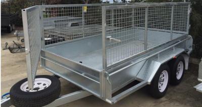 China 10x5 Hot Dipped Galvanized Cattle Crate Trailer , Cattle Transport Trailers Manufacturers for sale