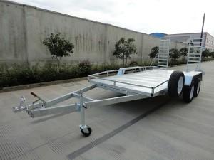 China Steel Tandem 2000kg 20x6 Vehicle Transport Trailer / Flatbed Car Carrying Trailers for sale