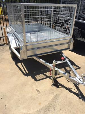 China Heavy Duty Galvanized Cage Trailer Single Axle and Tandem Axle for sale