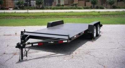 China 16 x 6’3 Tandem Car Carrier Trailer , Flat Top Car Trailer Manufacturers for sale