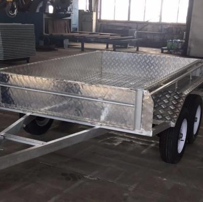 China Double Axle Aluminum Trailer 8x5 Box Trailer With 350mm Deep Tray for sale