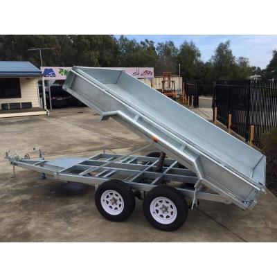 China Galvanised Axle Hydraulic Tipper Trailer , 10 X 5 Tandem Trailer With Electrical Brake for sale