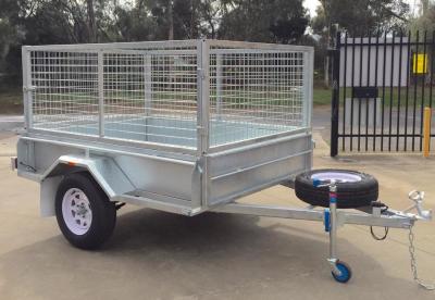 China 7x4 Hot Dipped Galvanized Cage Trailer for sale