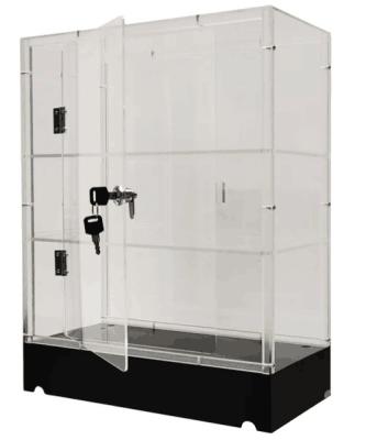 China Eco-friendly clear acrylic display cabinet with door for display of top ornaments and crafts for sale