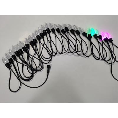 China Outdoor and indoor christmas tree C9 RGB blueteeth control led light show modern christmas tree lamp for sale