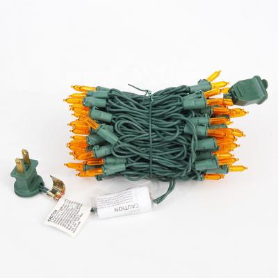 China Outdoor and Indoor Decorations Orange Color M5 Christmas Tree Mini Electric Flicker Stick On Led Mini Lights for sale