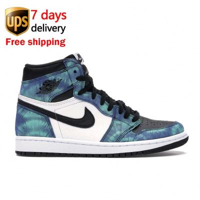 China CD0461-100 Link Dye Retro High Top CD0461-100 EVA Jordan 1 Air Jordan 1 Men Se Women Multiplied Toe Black White Air Jordan for sale