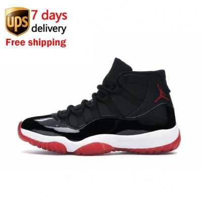 China EVA 378037-061 final bred high top white black red bred fresh gray air jordan nike 11 retro mens shoes for sale