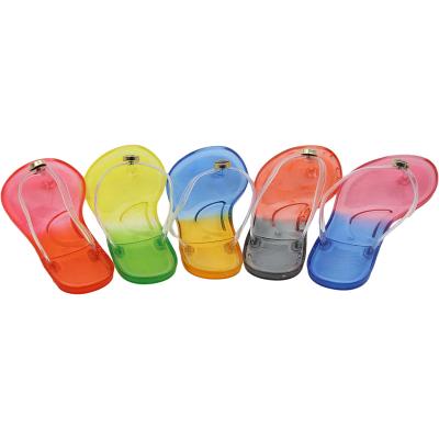 China Damping Float Women's Jelly Transparent Ladies Sandals Flip Flops Custom Made for sale