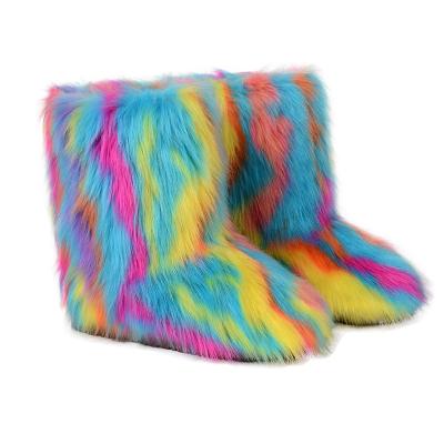 China Fashion Trend Hats Set With Fur Pom Women Real Knitted White Winter Beanie High Heel Boots Hat for sale