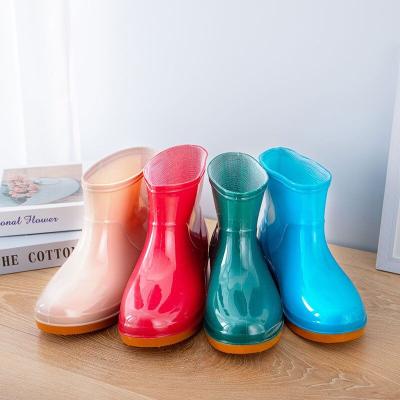 China Cushioning rubber boots water for women pvc rubber boots rain for ladies kids rain boots for sale