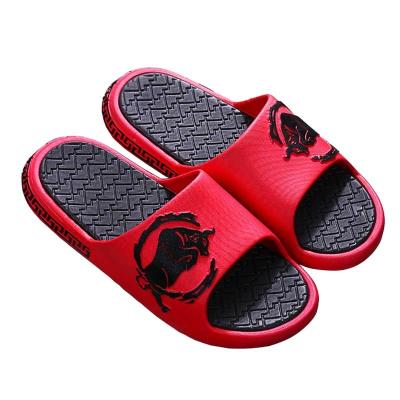 China Fashion Trend Mens Slippers Woman Red Manual Flip Flops Bull Make Women's Lady Slipper for sale