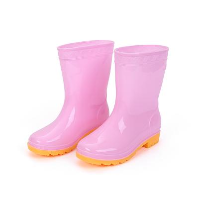 China Wholesale Cute Child Lightweight For Kids Custom Printing PVC Waterproof Short Pink Child Rain Boots for sale