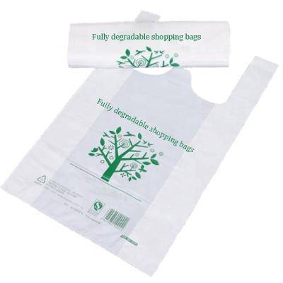 China 100% biodegradable biodegradable biodegradable pla pbat cornstarch cornstarch eco friendly shopping packaging bag vest bag for supermarket use for sale