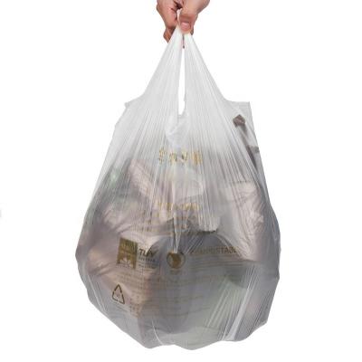 China BIODEGRADABLE PLA Cornstarch Grocery Packing T-shirts Biodegradable Custom Printed Plastic Shopping Bag for sale