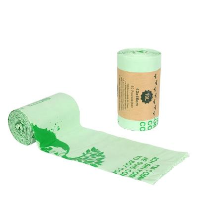 China Wholesale Biodegradable Environmental Protection Cornstarch Custom Color Print Roll Up Plastic Waste Bags for sale